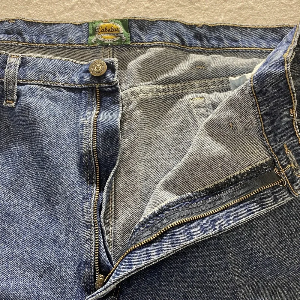 Cabela's Men's 905100D Blue Denim Jeans Size 44x32 Outdoor Work USA Style